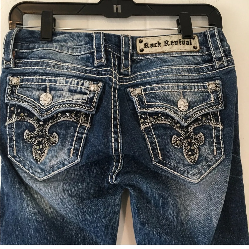 Rock Revival Womens 26 Jeans Skinny Embellished